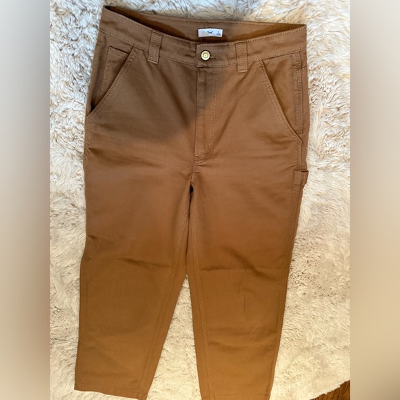 NWOT-Aritzia TNA Greenwitch Pant Carpenter in Tobacco Brown Straight Leg - Picture 3 of 5